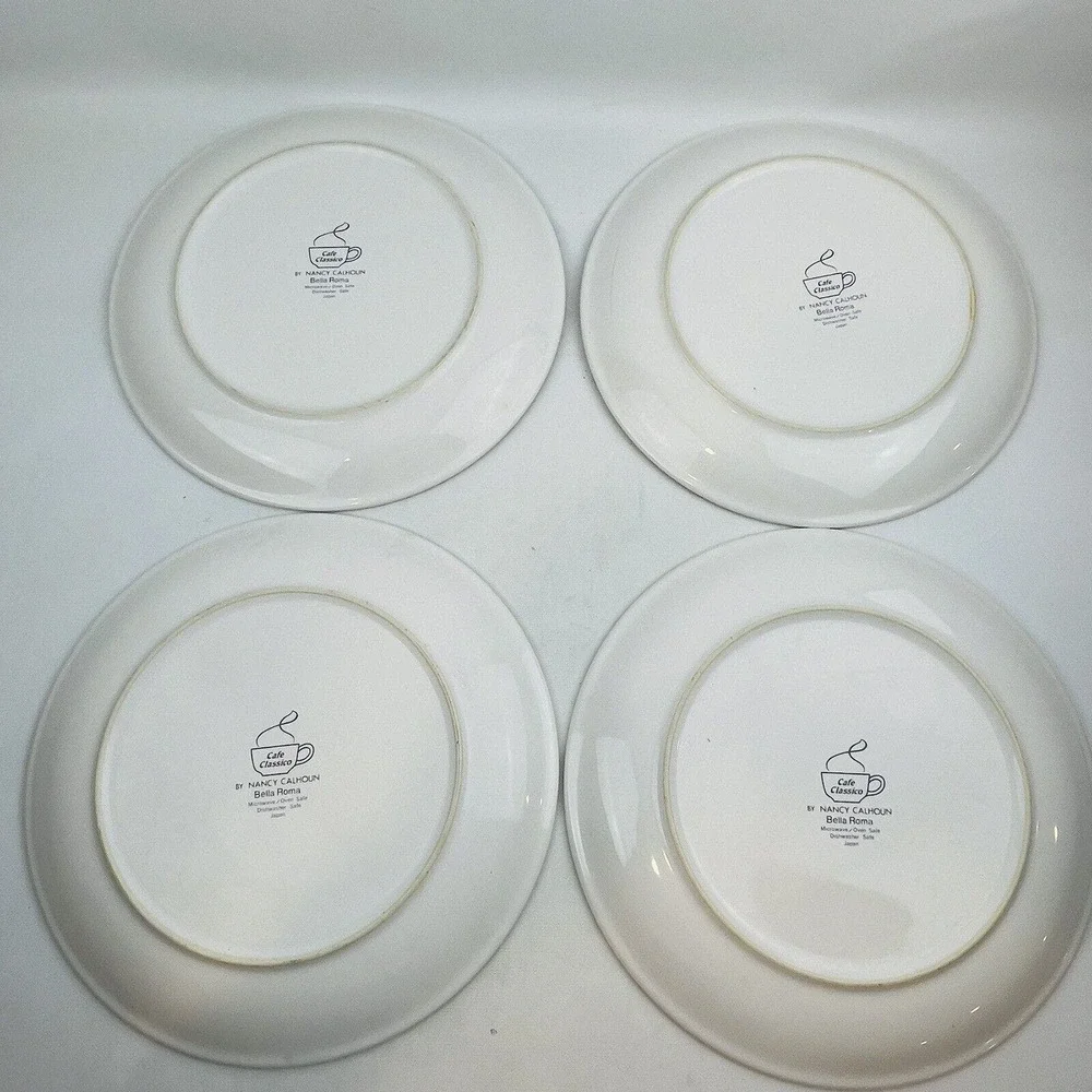 Nancy Calhoun Bella Roma 4 Dinner Plate Lot Apples 10 3/4